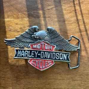 Harley-Davidson Silver and Red Eagle Belt